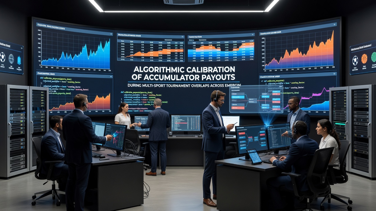 Data visualization of payout calibration algorithms handling multi-sport overlaps on digital betting platforms