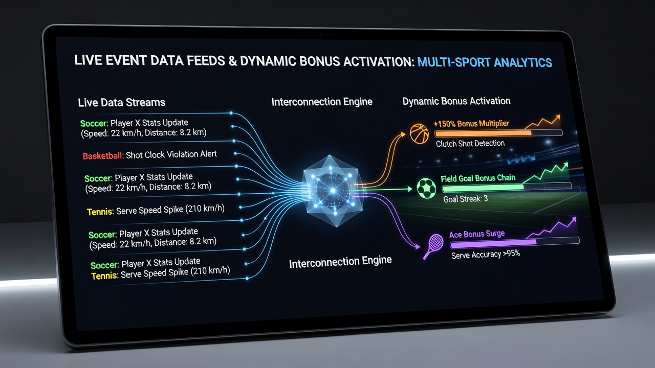 Dynamic bonus triggers responding to live multi-sport data streams