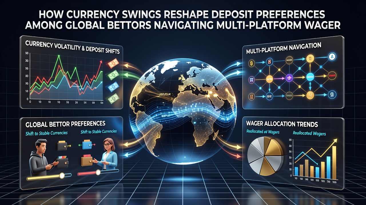 Infographic depicting shifts in deposit methods among international bettors during currency volatility periods