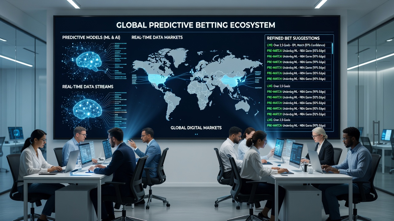 Illustration of machine learning pipeline processing live data for global betting markets