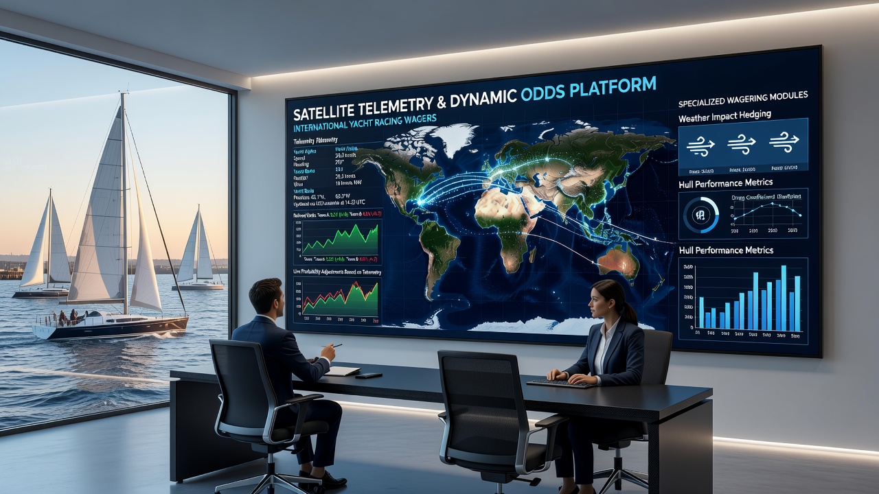 Live telemetry dashboard showing yacht positions and corresponding odds adjustments