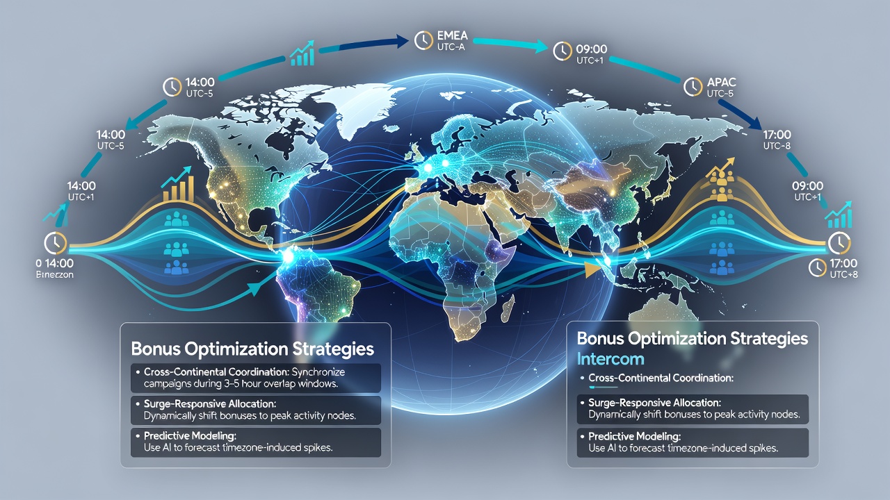 Dashboard showing bonus allocation adjustments based on timezone data in wagering platforms