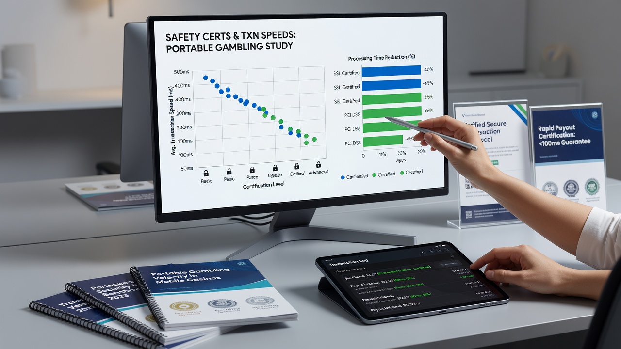 Chart displaying correlation data between safety certifications and mobile transaction speeds
