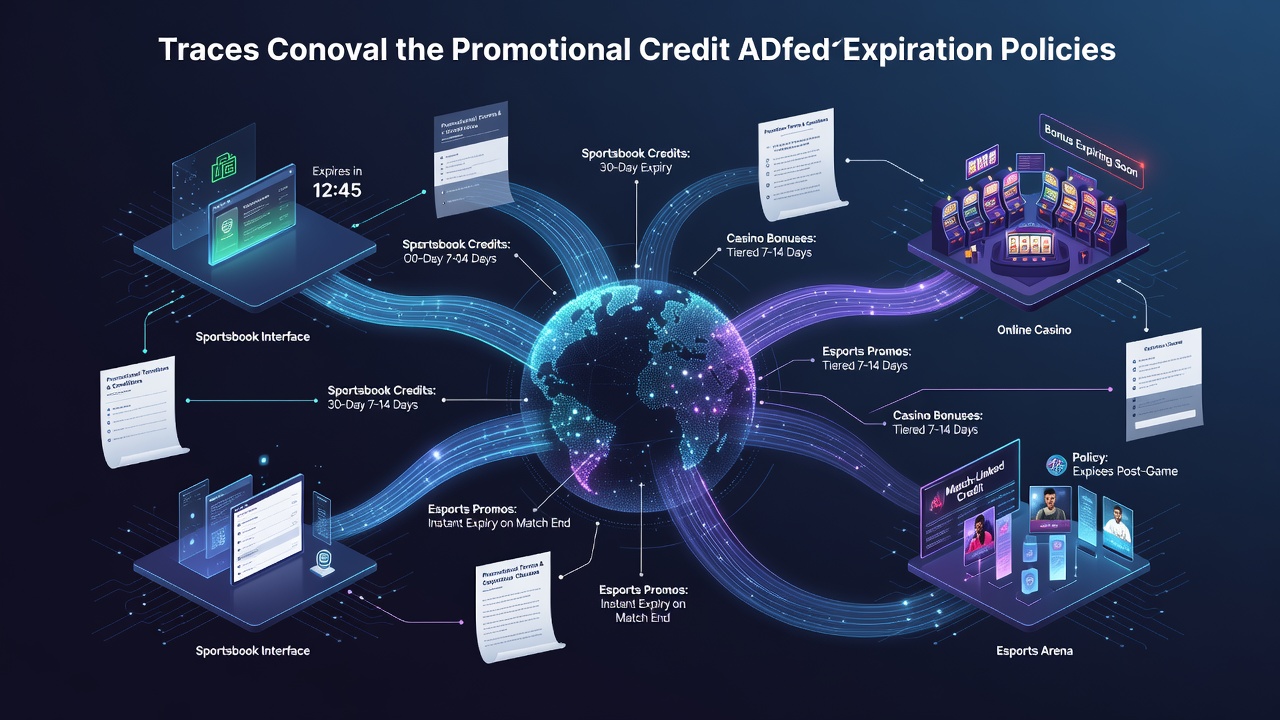 Overview of promotional credit timelines across global betting platforms showing varied expiration structures in sportsbooks and casinos