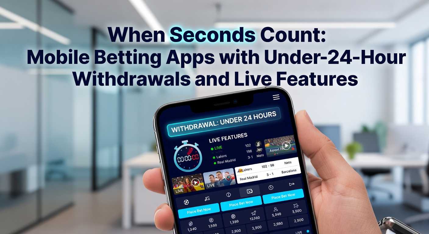 Smartphone displaying a mobile betting app interface with live odds updating in real-time during a sports event, highlighting fast withdrawal options